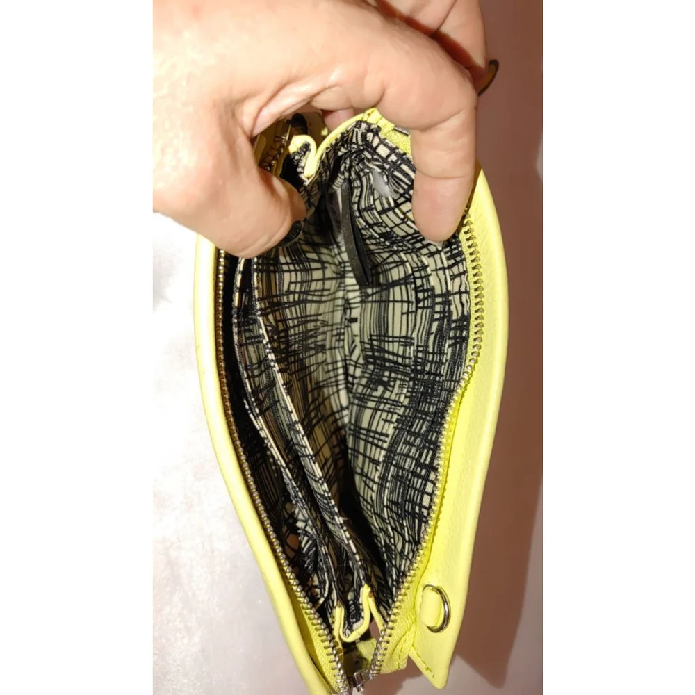 Vince Camuto Camo Leather Wristlet in Golden Apple